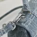 Balenciaga Hourglass Denim Handbag Silver B Logo 23x10x24cm #B64971