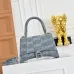 Balenciaga Hourglass Denim Handbag Silver B Logo 23x10x24cm #B64971