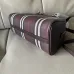 Burberry Check Canvas Bowling Bag with Leather Trim 33.5×12.5×17cm #B65004