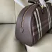 Burberry Check Canvas Bowling Bag with Leather Trim 33.5×12.5×17cm #B65004