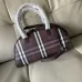 Burberry Check Canvas Bowling Bag with Leather Trim 33.5×12.5×17cm #B65004