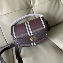 Burberry Check Canvas Crossbody Saddle Bag 24.5×8×18cm #B65008