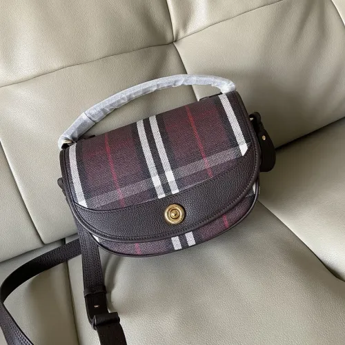 Burberry Check Canvas Crossbody Saddle Bag 24.5×8×18cm #B65008