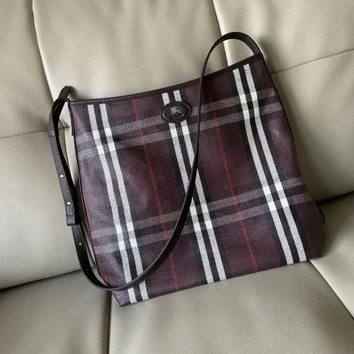 Burberry Check Canvas Shoulder Bag with EKD Logo 28.5×11.5×31cm #B65005