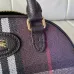 Burberry Mini Check Canvas Bowling Top Handle Bag 19.5×9×12cm #B65010