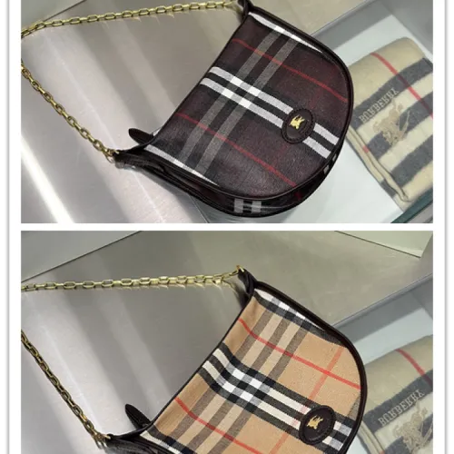 Burberry Mini Check Canvas Chain Shoulder Bag 19×6×20cm #B65009