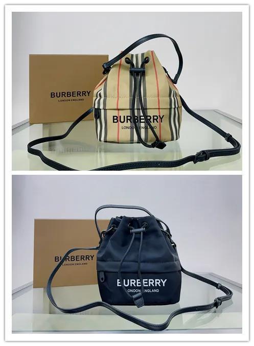 Burberry Phoebe Heritage Stripe Bucket Bag Archive Beige #B50305