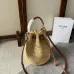 CLARA CELINE CLASSIC PANIER IN RAFFIA AND CALFSKIN #B49125