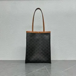 Celine 123832 Flat Shopper Tote in Triomphe Canvas Size 28x33x0.5CM #B62898
