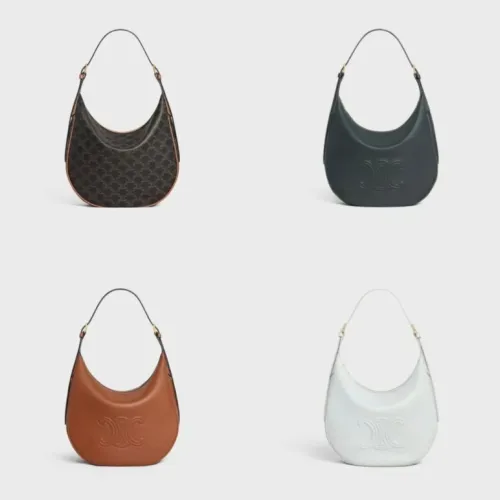 Celine Ava Hobo Bag - Multiple Colors (Monogram, Black, Tan, White), Signature Triomphe Logo, Timeless Luxury Shoulder Bag for Women #B56726