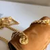 Celine Women's Mini Crossbody Bag - Tan Suede Leather, Gold-Tone Triomphe Logo & Chain Strap, Luxury Compact Shoulder Bag for Fashion Enthusiasts #B56821
