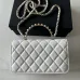 CHANEL Lambskin Quilted Crystal Top Handle Clutch #B50302