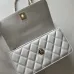 CHANEL Lambskin Quilted Crystal Top Handle Clutch #B50302