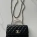 CHANEL Lambskin Quilted Crystal Top Handle Clutch #B50302