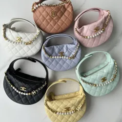 Chanel 23k Hula Hoop Bag with Camelia #B50297