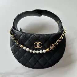 Chanel 23k Hula Hoop Bag with Camelia #B50298