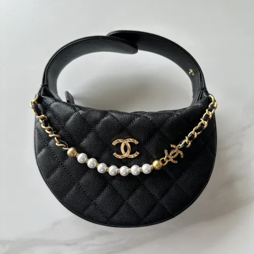 Chanel 23k Hula Hoop Bag with Camelia #B50298