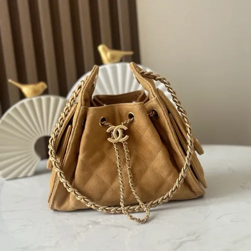 Chanel 5631 Mini Suede Hobo Bag Gold CC Chain Underarm Shoulder Designer Handbag #B65962