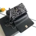 Chanel AS2215 Mini Coco Sequin Tweed Top Handle Bag Gold CC Chain Crossbody Handbag #B65967