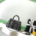 Chanel AS2215 Mini Coco Sequin Tweed Top Handle Bag Gold CC Chain Crossbody Handbag #B65967