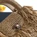 Chanel AS4416 Raffia Tassel Mini Top Handle Bag Gold CC Chain Crossbody Handbag #B65966
