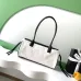 Chanel AS6288 26S Two Tone Barrel Bag Caviar & Shearling Gold CC Top Handle Handbag #B65961