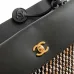 Chanel AS6289 26S Tweed Barrel Bag Vintage Gold CC Top Handle Leather Trim Handbag #B65964