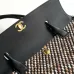 Chanel AS6289 26S Tweed Barrel Bag Vintage Gold CC Top Handle Leather Trim Handbag #B65964