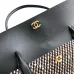Chanel AS6289 26S Tweed Barrel Bag Vintage Gold CC Top Handle Leather Trim Handbag #B65964