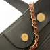 Chanel Black Felt Tote Quilted  Soft Textured  Calfskin Handle Metallic Chain #B60134