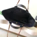 Chanel Black Felt Tote Quilted  Soft Textured  Calfskin Handle Metallic Chain #B60134