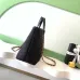 Chanel Black Felt Tote Quilted  Soft Textured  Calfskin Handle Metallic Chain #B60134