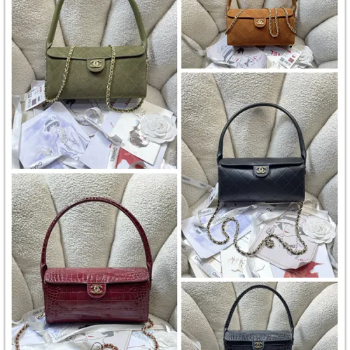 Chanel Croc Emboss Bowling Handbag AP5384 11×23×12.5cm #B67266