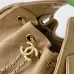 Chanel Hobo Shoulder Bag  Hippie Style Vintage Gold Coin Button Drawstring Bucket Bag #B59437