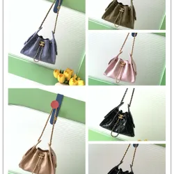 Chanel Hobo Shoulder Bag  Hippie Style Vintage Gold Coin Button Drawstring Bucket Bag #B59437