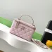 Chanel Lambskin Quilted Metal Small Top Handle Vanity Case #B50296