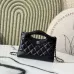 Chanel Mini Kelly 31 Shopping Tote Black Calfskin size:17×20×5cm #B53856
