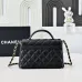 Chanel Mini Rectangular Flap with Top Handle Black Lambsk #B50104