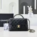 Chanel Mini Rectangular Flap with Top Handle Black Lambsk #B50104