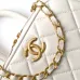 Chanel Quilted Mini Handbag With Top Handle And Gold Chain Strap size:11×20×8cm #B54333