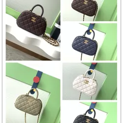 Chanel Quilted Mini Handbag With Top Handle And Gold Chain Strap size:11×20×8cm #B54333