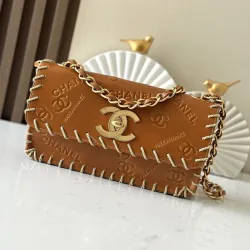 New CHANEL Vintage Resin Leather Chain Bag with Large Logo bag two size #B60910