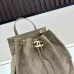 Small Hippie Backpack Drawstring Bucket Bag with Vintage Gold Coin Buttons and Diamond Pattern and Vintage Black and Gold Bag #B54474