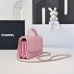 Wallet on chain - Shiny grained calfskin & silver-tone metal #B48992