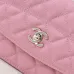 Wallet on chain - Shiny grained calfskin & silver-tone metal #B48992