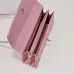 Wallet on chain - Shiny grained calfskin & silver-tone metal #B48992
