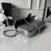 Chanel Silver black Quilted Top Handle Chain Shoulder Bag #B63805