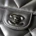 Chanel Silver black Quilted Top Handle Chain Shoulder Bag #B63805