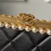 Chanel AS5912 Lambskin Pearl Trim Evening Bag 10×20×7cm #B65000