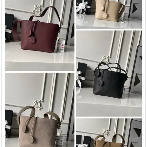 Chanel Bucket Bag Suede Tote Crossbody Handbag AS6268 27.5‑21‑10 #A68073